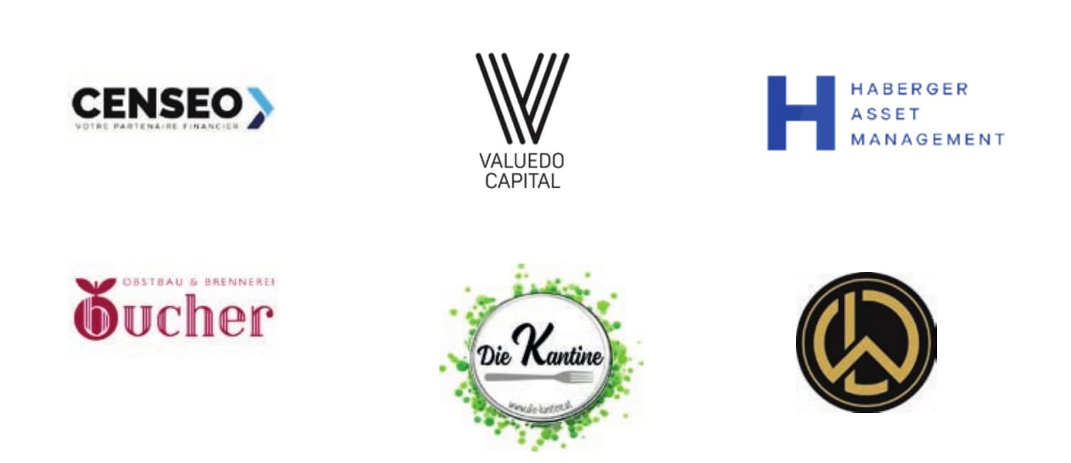 Partnerübersicht des Investmentday mit Censeo, Valuedo Capital, Haberger Asset Management, Bucher und Die Kantine