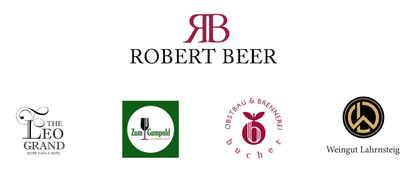 Partnerübersicht mit Robert Beer Investment, THE LEO GRAND, Zum Gumpold, Obstbau und Brennerei Bucher sowie Weingut Lahrnsteig